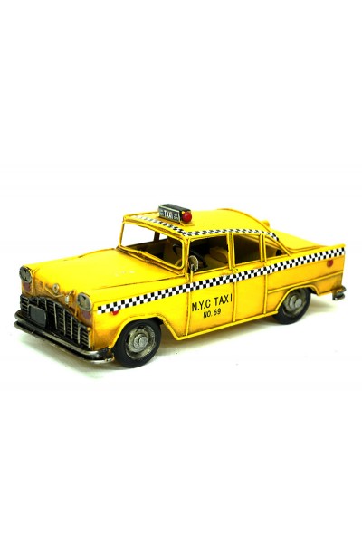 Dekoratif Metal Sarı Taksi